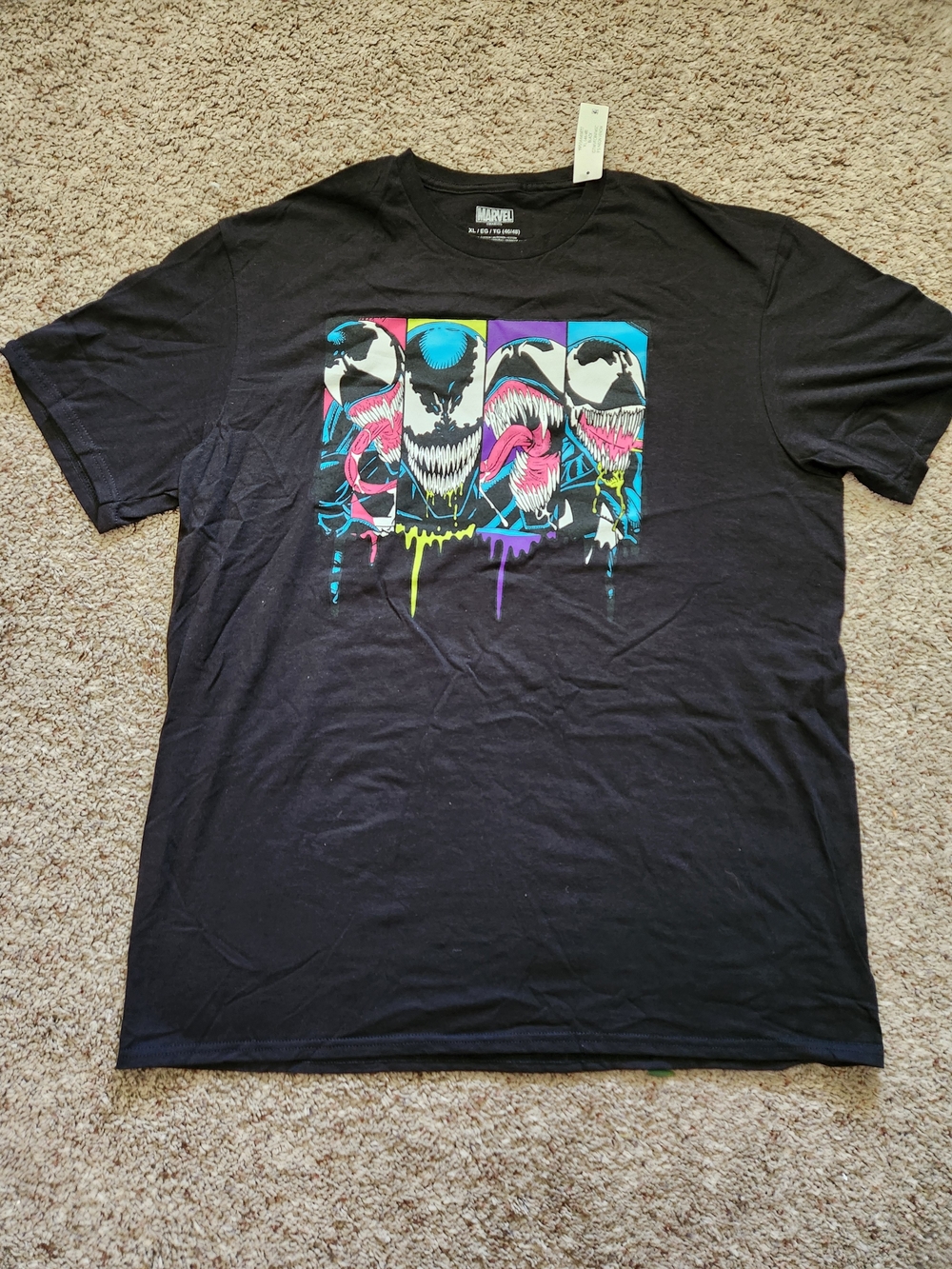 Black Marvel Venom Graphic Tee For Men Size XL